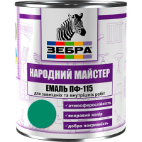 Емаль ПФ-115 ТМ "Народный мастер" 523 діамантово-зелена 0,9 кг