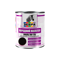Емаль ПФ-115 ТМ "Народный мастер" 590 чорна горобина 0,9 кг