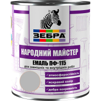 Емаль ПФ-115 ТМ "Народный мастер" 516 попелясто-сіра 2,8 кг Емаль ПФ-115 ТМ "Народный мастер" 516 попелясто-сіра 2,8 кг