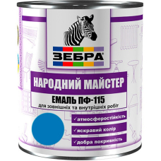 Емаль ПФ-115 ТМ "Народный мастер" 546 синій льон 0,9 кг