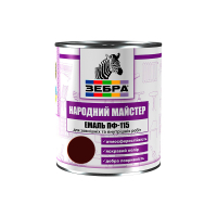 Емаль ПФ-115 ТМ "Народный мастер" 588 смажена кава 0,9 кг