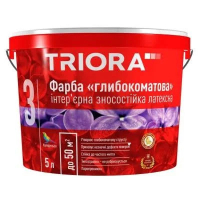 Фарба глибокоматова інтер’єрна латексна TRIORA №3 3л