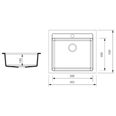Кухонная мойка Zerix ZS-5751S-13 графитовая