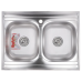 Кухонная мойка накладная Zerix Z8060B-08-180E DOUBLE (Satin) 