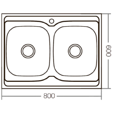 Кухонная мойка накладная Zerix Z8060B-08-180E DOUBLE (Satin) 