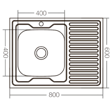 Кухонная мойка накладная Zerix Z8060L-06-160E (Satin) 