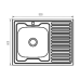 Кухонная мойка накладная Zerix Z8060L-06-160MD (Micro Decor)