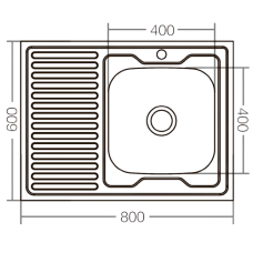 Кухонная мойка накладная Zerix Z8060R-06-160E (Satin) 