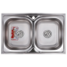 Кухонная мойка накладная Zerix Z8050D-08-180E DOUBLE (Satin) 