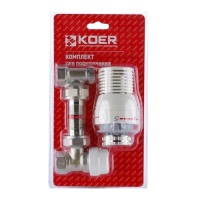 Комплект для подключения радиатора Koer 1/2" угловой с термоголовкой