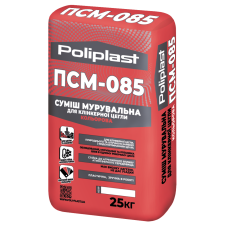 Смесь для кладки клинкерного кирпича цветная ПСМ-085 POLIPLAST графит 25кг		