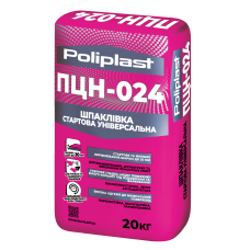 Шпаклевка фасадная цементная стартовая ПЦН-024 POLIPLAST белая 20 кг