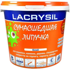 Клей монтажный акриловый водостойкий строительный "Сумасшедшая липучка" 6 кг ведро ТМ LACRYSIL
