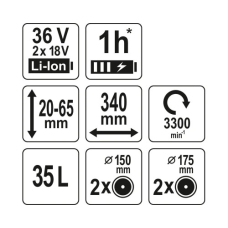 Аккумуляторная газонокосилка YATO YT-85221