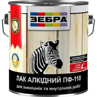 Лак алкидный глянцевый ПФ-110 TM ZEBRA 2,5л