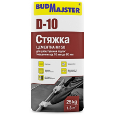 Стяжка для пола цементная М150 D-10 Budmajster 25 кг